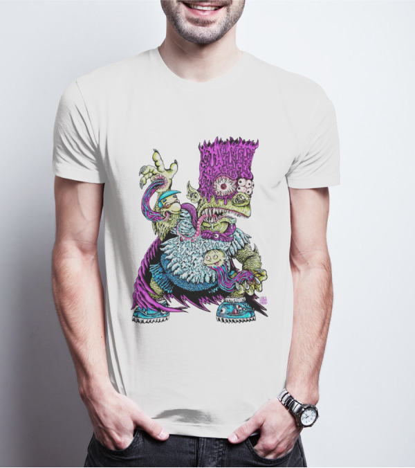Caped Monster Bart Simpson Surreal T-Shirt