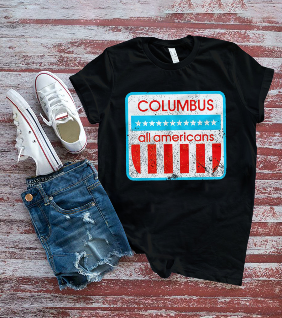 Columbus All Americans Stars And Stripes Softball T-Shirt