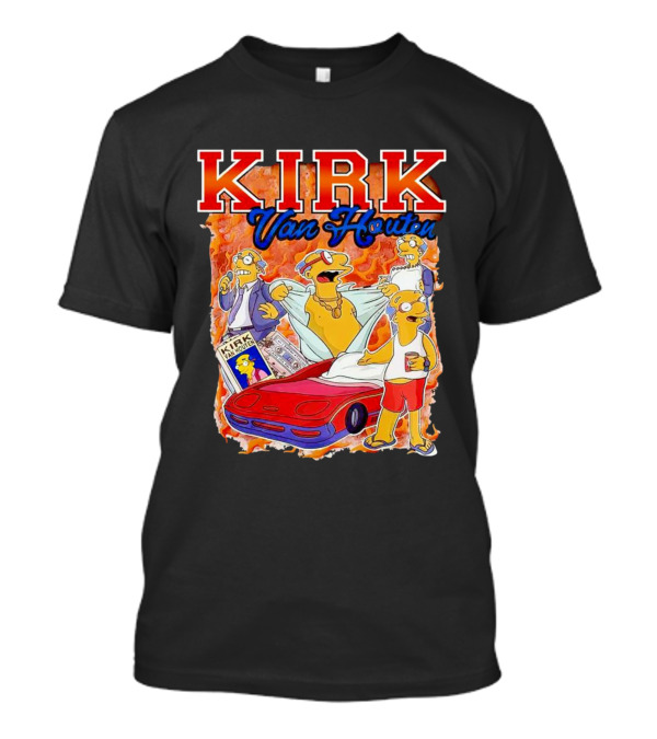 Kirk Van Houten Vintage Comic Car Flames Drink T-Shirt