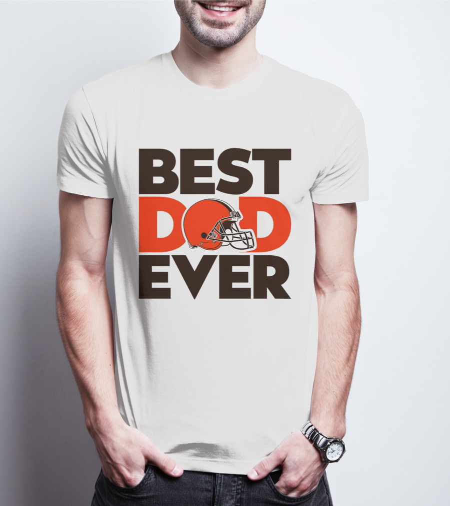 Best Dad Ever Cleveland Browns NFL Football Helmet T-Shirt