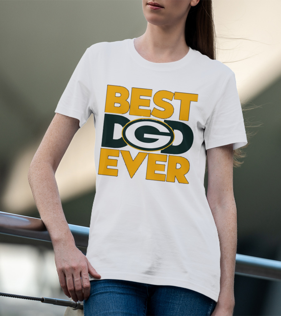 Best Dad Ever Green Bay Packers Logo NFL T-Shirt