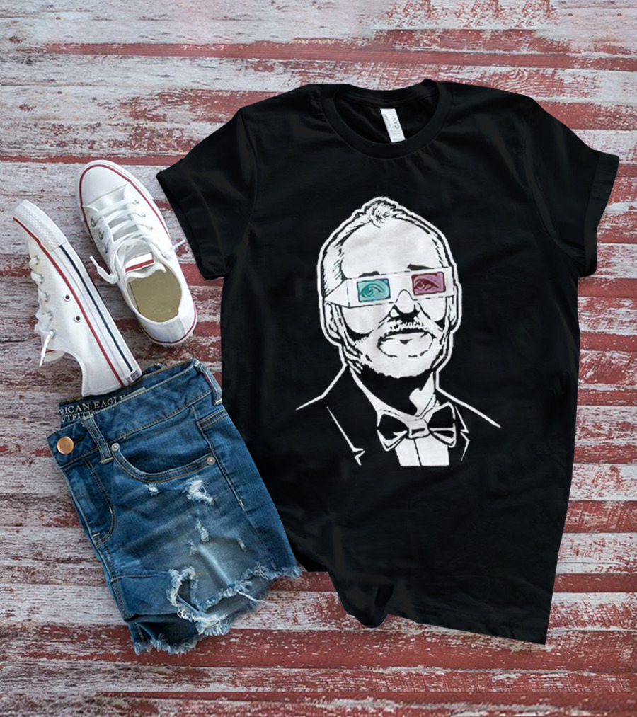 Black The Chivery Bill Murray BFM 3D Glasses T-Shirt