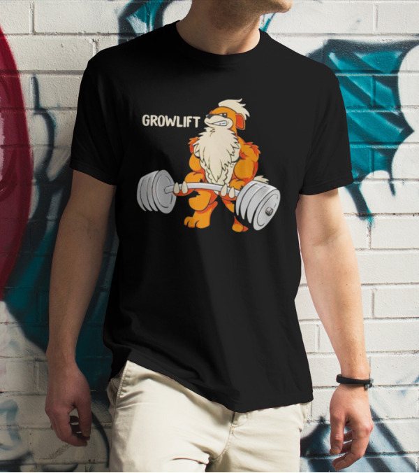 Growlift Lifting Barbell Cartoon Monster T-Shirt