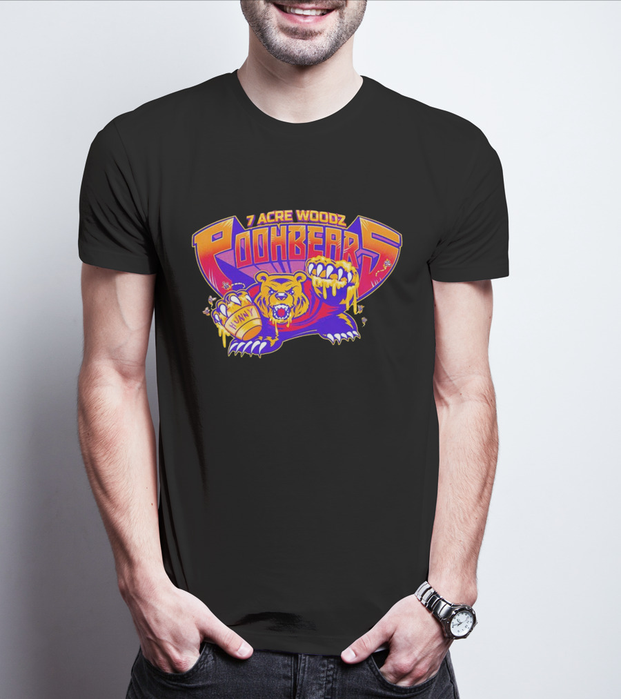 7 Acre Woodz Poohbearz Hunny Bear Roaring Claw T-Shirt