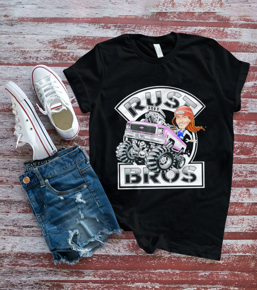 Rust Bros Girl Power Monster Truck Cartoon T-Shirt