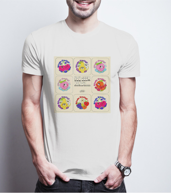 You Seem Kinda Fruity Cartoon Fruits Smiley Characters T-Shirt