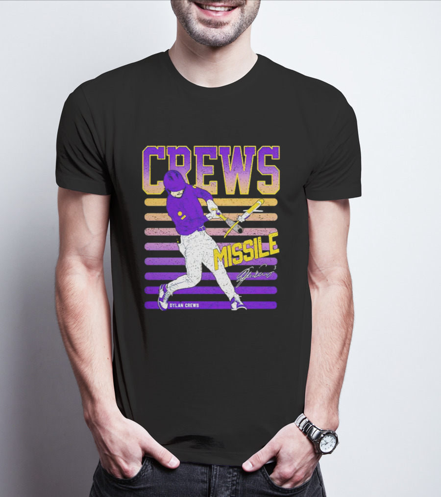 Crews Missile Dylan Crews LSU Tigers Signature T-Shirt