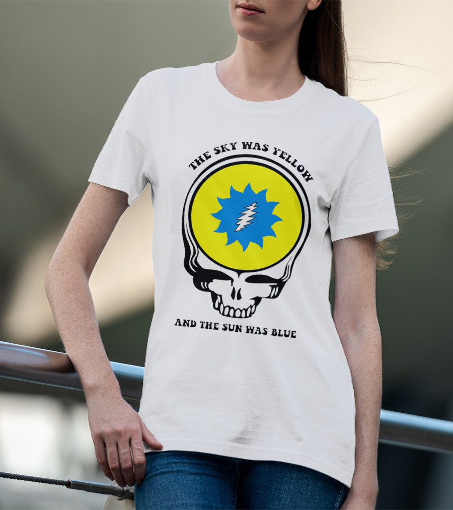Grateful Dead Skull With Yellow Sky And Blue Sun Iconic T-Shirt