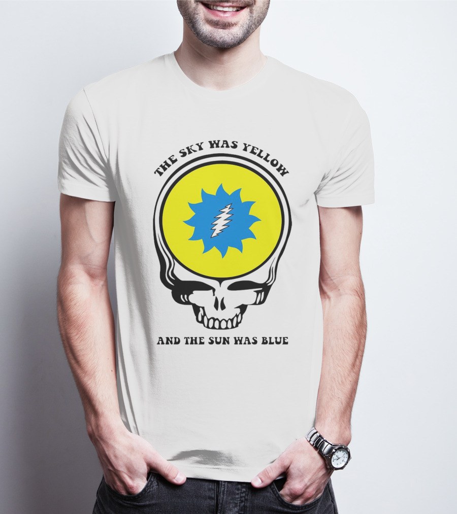 Grateful Dead Skull With Yellow Sky And Blue Sun Iconic T-Shirt