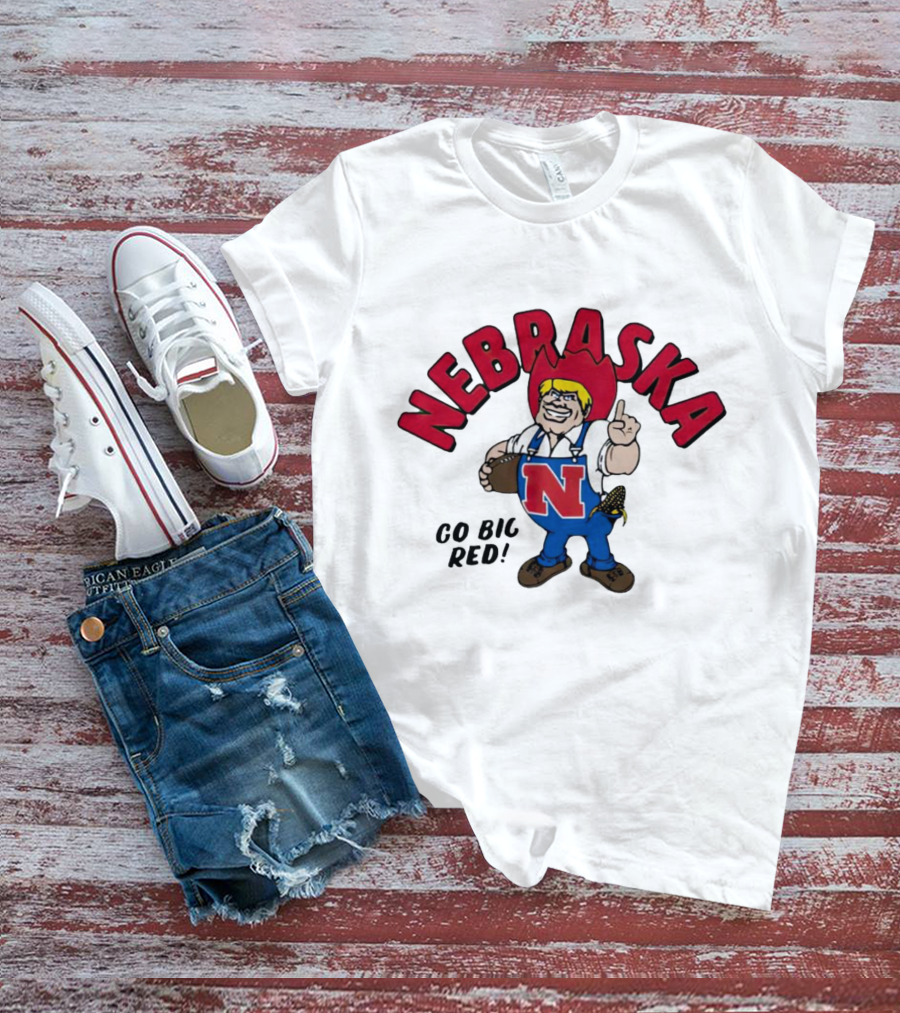 Nebraska Go Big Red Mascot Football Cornhusker Fan Gear T-Shirt