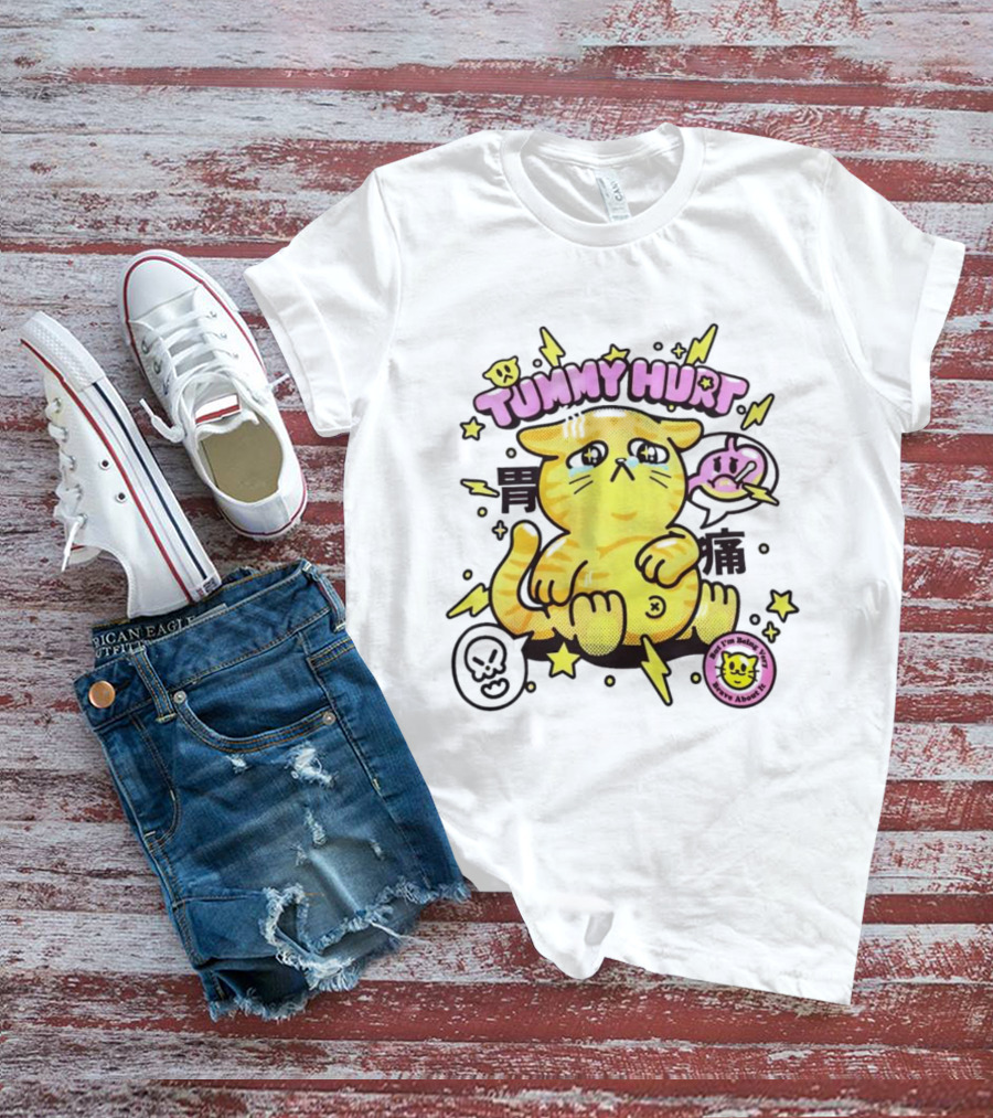 Tummy Hurt Cat I'm Being Very Brave About It T-Shirt