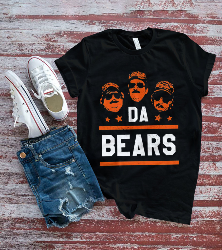 DA BEARS Chicago Sports Icons Orange Stars T-Shirt