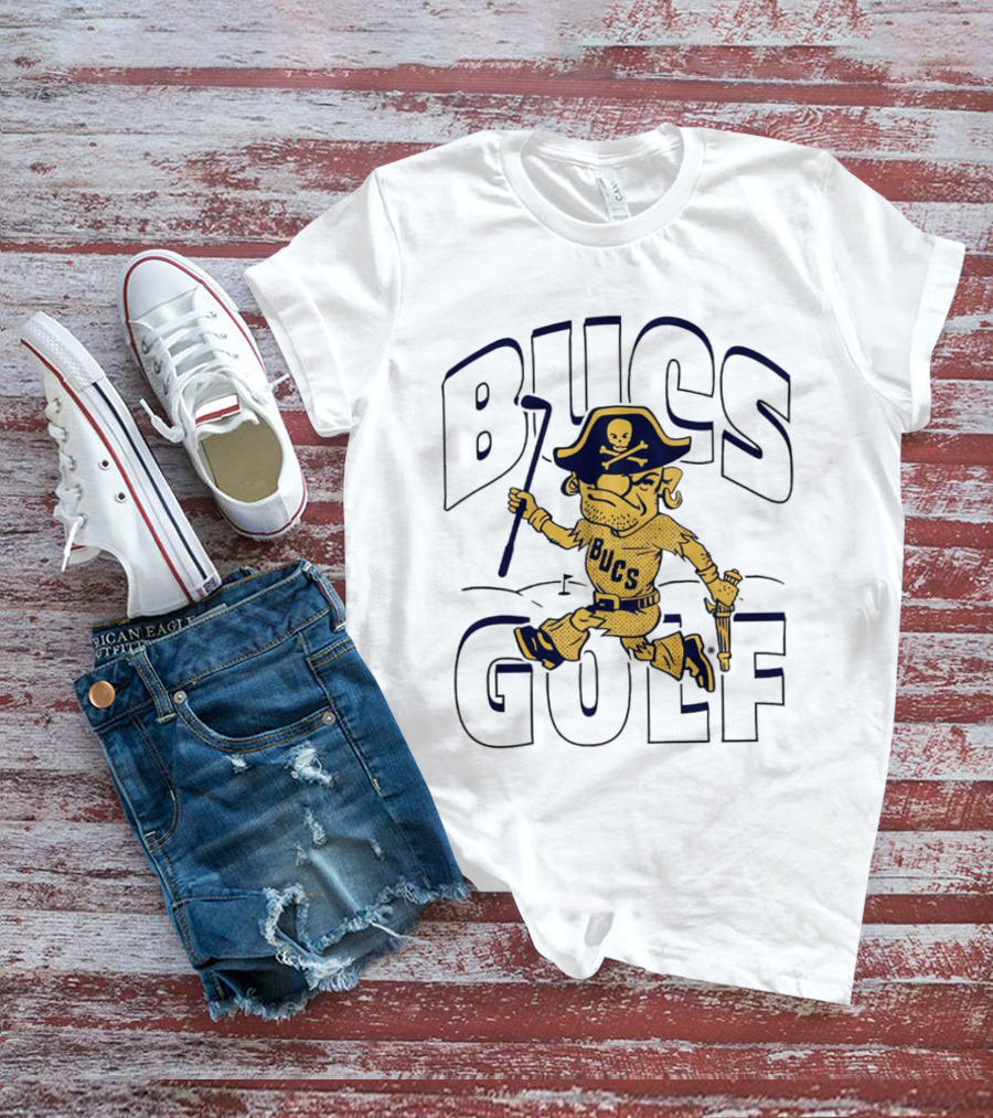 Bucs Golf Pirate With Skull Hat And Cane T-Shirt