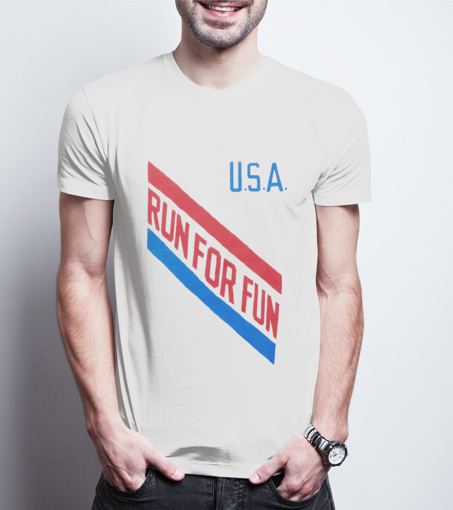 U.S.A. Red And Blue Run For Fun T-Shirt