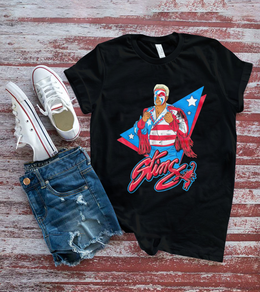 Sting USA Flag Wrestling Icon Scorpion Stars Stripes Retro Vibe T-Shirt