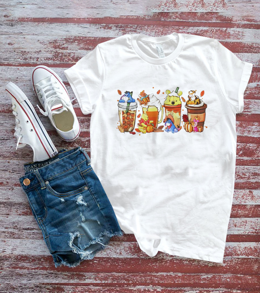 Winnie The Pooh Pumpkin Spice Coffee Latte Friends T-Shirt