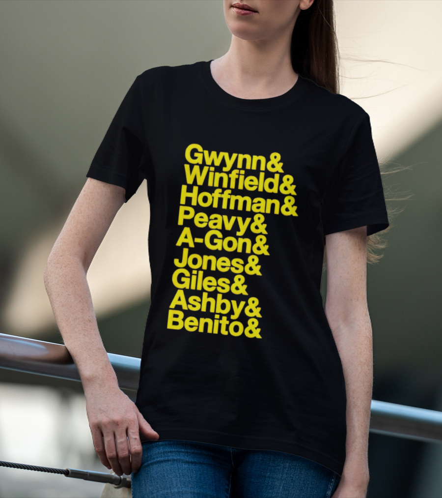 San Diego Baseball Gwynn Winfield Hoffman Peavy A-Gon Jones Giles Ashby Benito T-Shirt