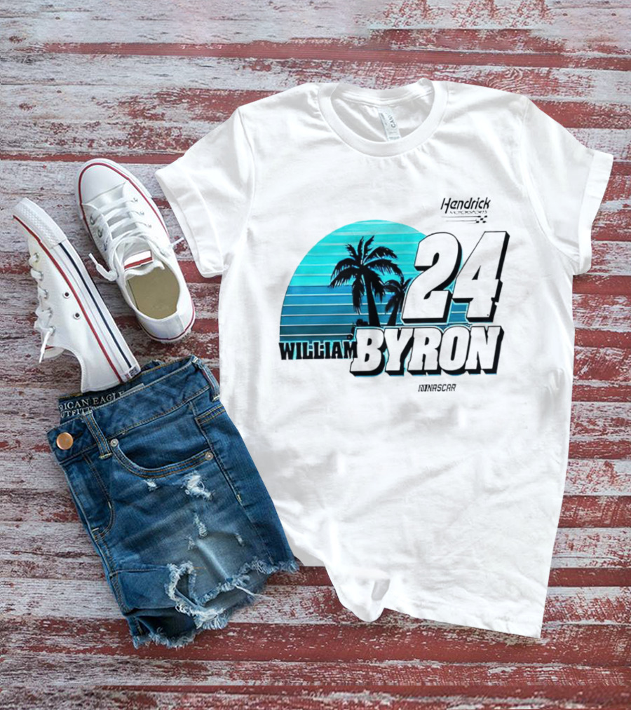 William Byron 24 NASCAR Fishing UPF 50 Palm Trees Hendrick Motorsports T-Shirt