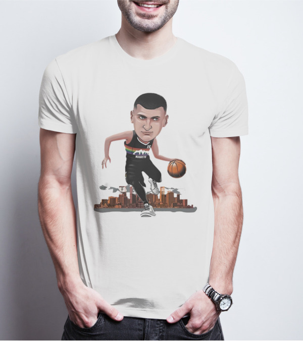 Nikola Jokić MVP Nuggets City Basketball Cartoon Player T-Shirt