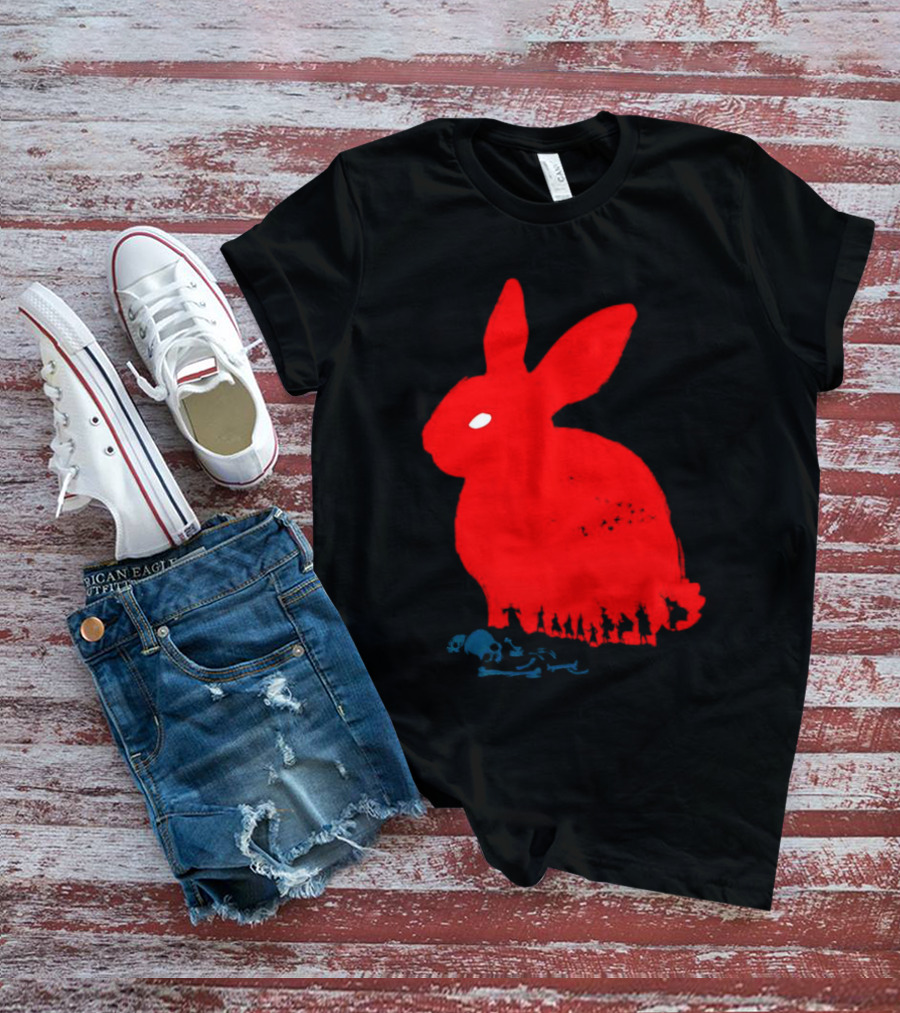 Death Awaits Red Rabbit Skull T-Shirt