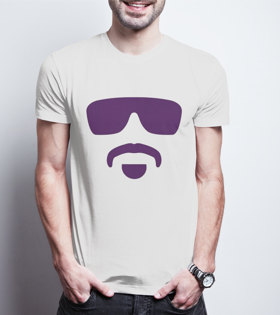 Hayden Travinski Moustache And Glasses Purple T-Shirt