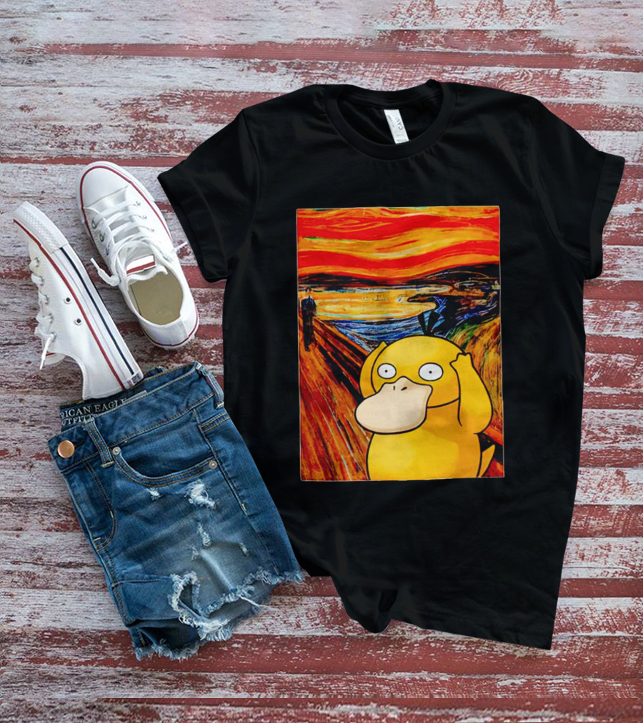 Screaming Psyduck In Classic Painting Mashup T-Shirt