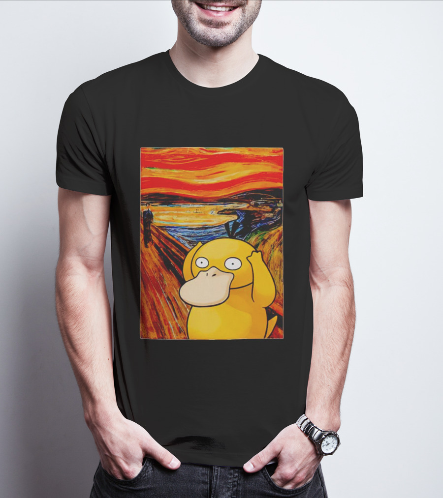 Screaming Psyduck In Classic Painting Mashup T-Shirt