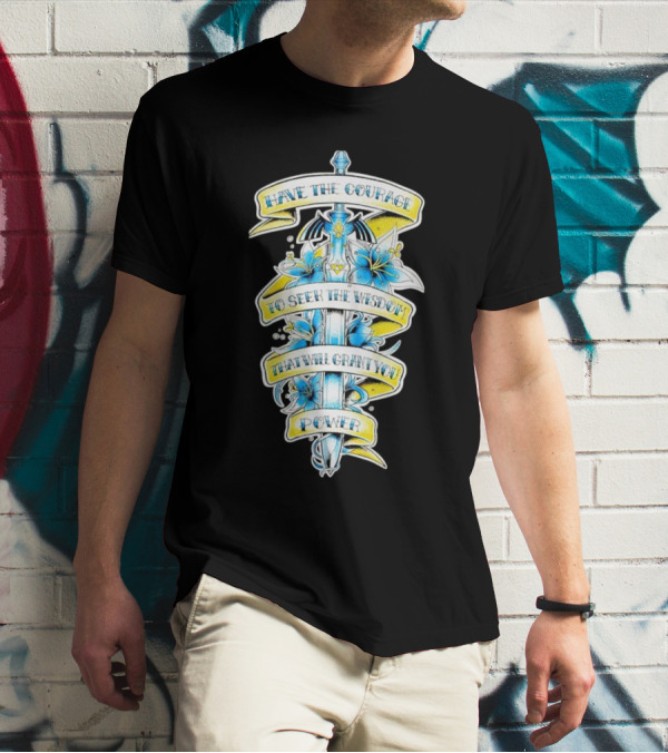 Legend Of Zelda Sword With Flowers And Inspirational Text T-Shirt
