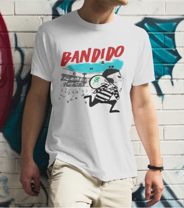 Bandido Ándale Wrestling Heist Comic Style With Luchador Ring And Money Bag T-Shirt