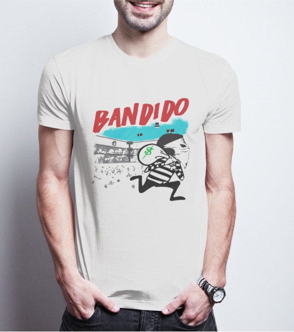 Bandido Ándale Wrestling Heist Comic Style With Luchador Ring And Money Bag T-Shirt
