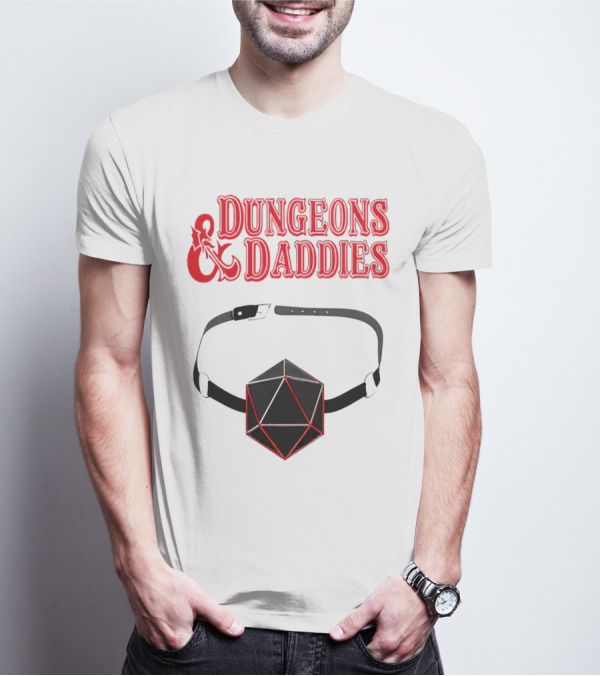 Dungeons And Daddies Headlamp Dice T-Shirt
