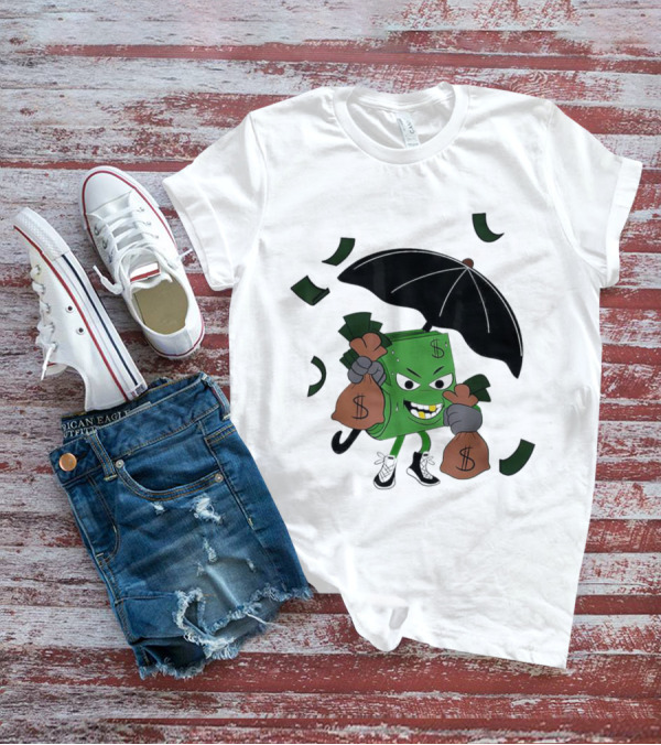 Money Man Holding Money Bags And Umbrella T-Shirt