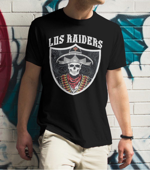 Los Raiders Sombrero Skull Shield T-Shirt