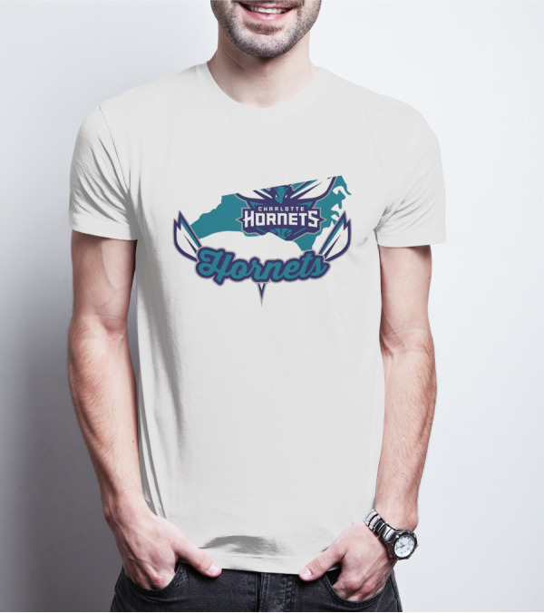 Charlotte Hornets North Carolina Map T-Shirt