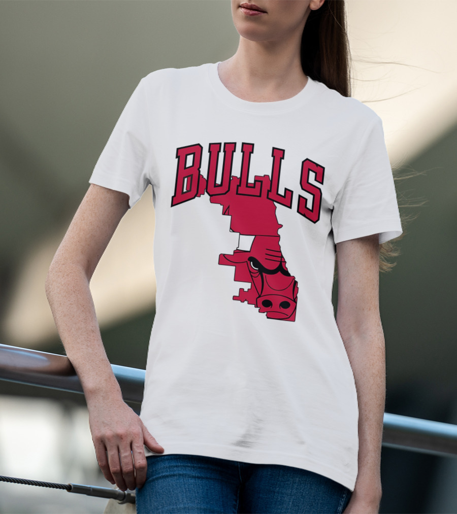 Bulls Chicago Map T-Shirt