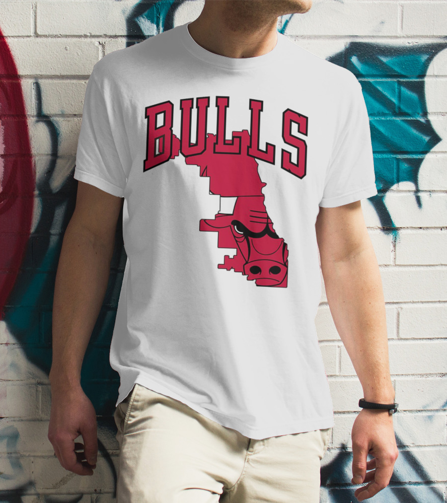 Bulls Chicago Map T-Shirt