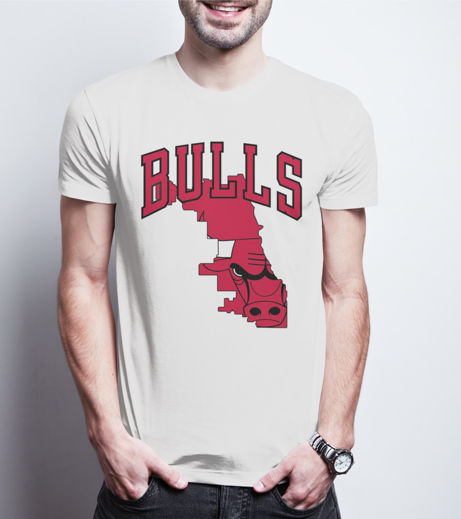 Bulls Chicago Map T-Shirt