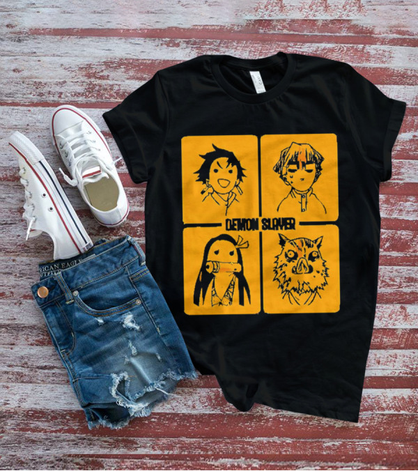 Demon Slayer Tanjiro Nezuko Inosuke Zenitsu Iconic Characters T-Shirt