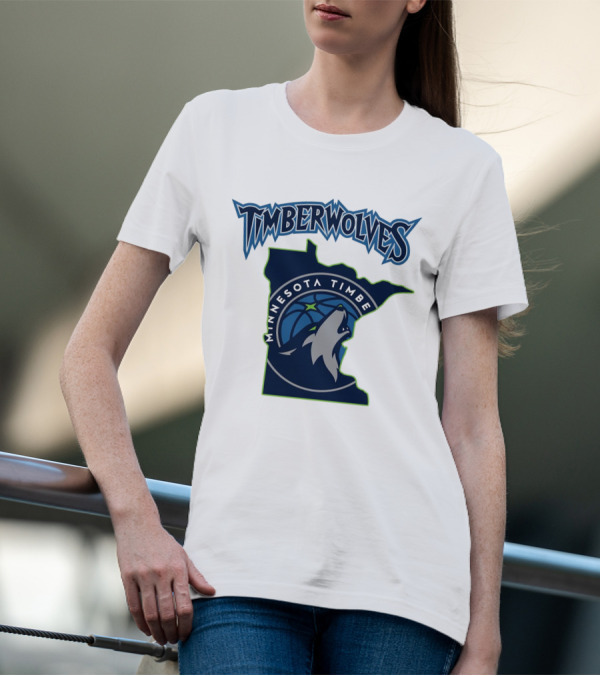 Minnesota Timberwolves Logo Map T-Shirt