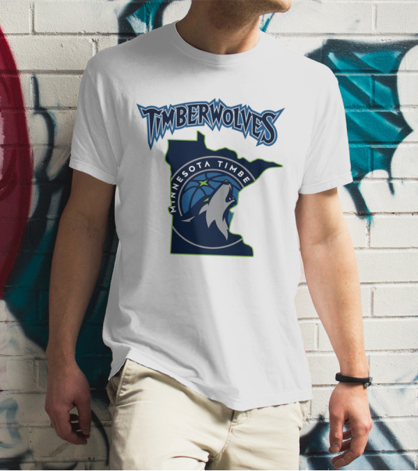 Minnesota Timberwolves Logo Map T-Shirt