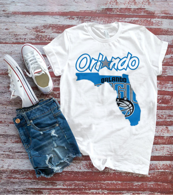 Orlando Magic Florida Map Basketball T-Shirt