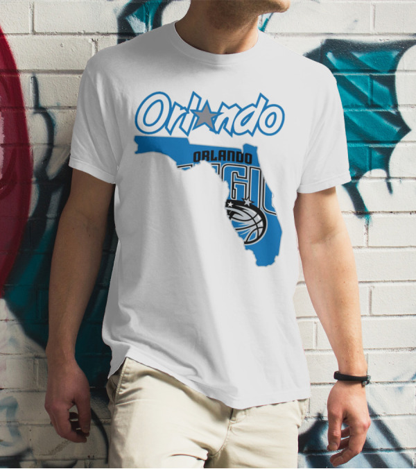 Orlando Magic Florida Map Basketball T-Shirt