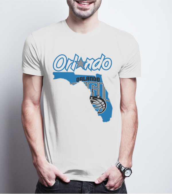 Orlando Magic Florida Map Basketball T-Shirt