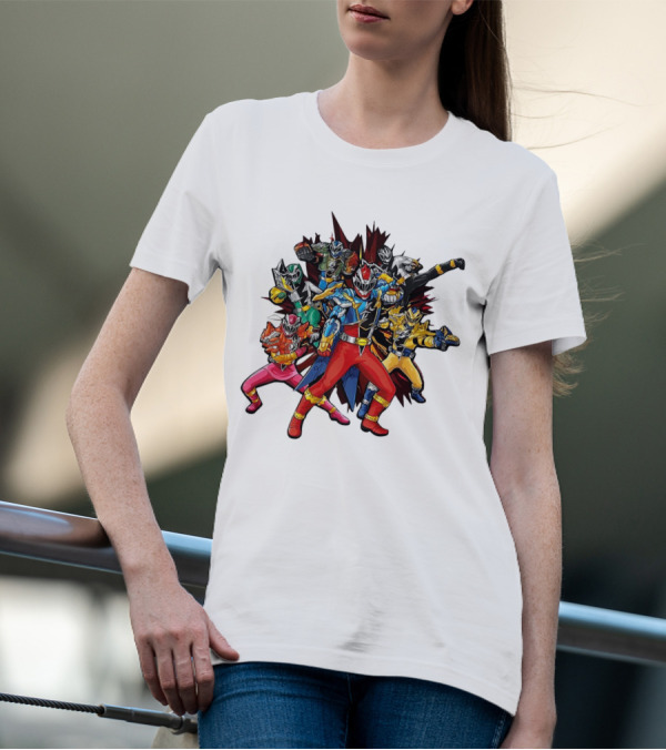 Power Rangers Dino Fury Team Formation Battle Poses T-Shirt