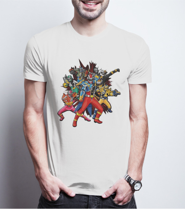 Power Rangers Dino Fury Team Formation Battle Poses T-Shirt