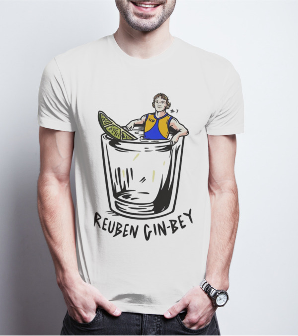 Reuben Gin-bey In West Coast Eagles Colors With Lime In Glass T-Shirt