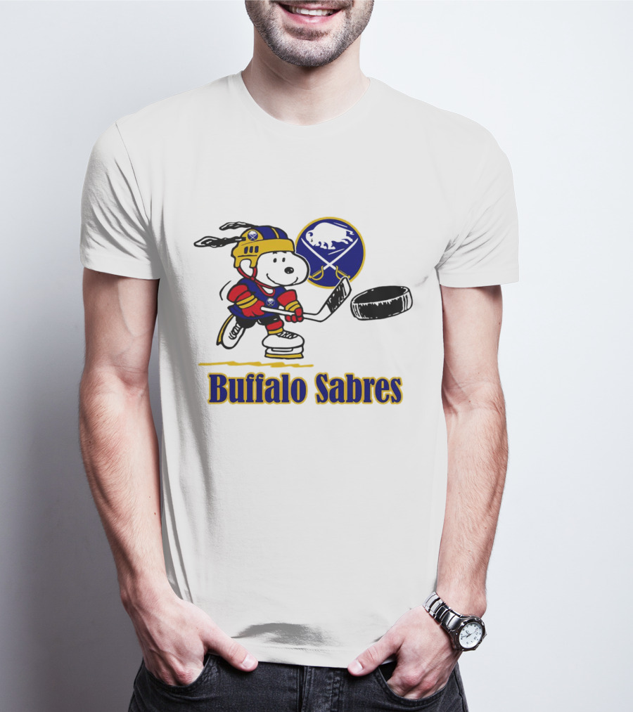 Snoopy Buffalo Sabres Hockey Player With Puck T-Shirt