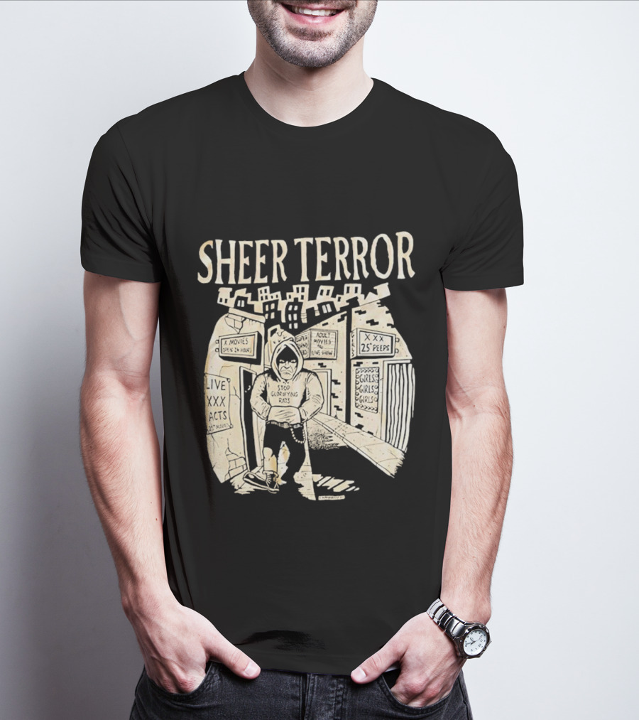 Sheer Terror Stop Glorifying Rats Urban Alleyway Scene T-Shirt