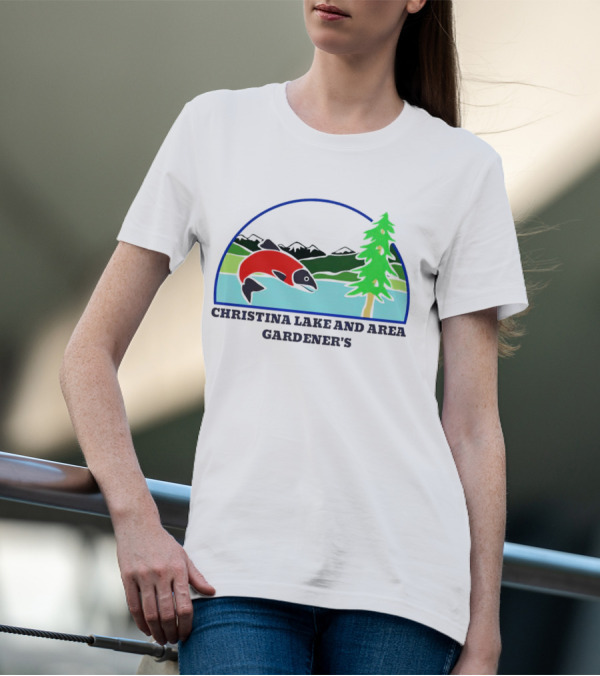Christina Lake And Area Gardener’s Salmon And Evergreen Landscape T-Shirt