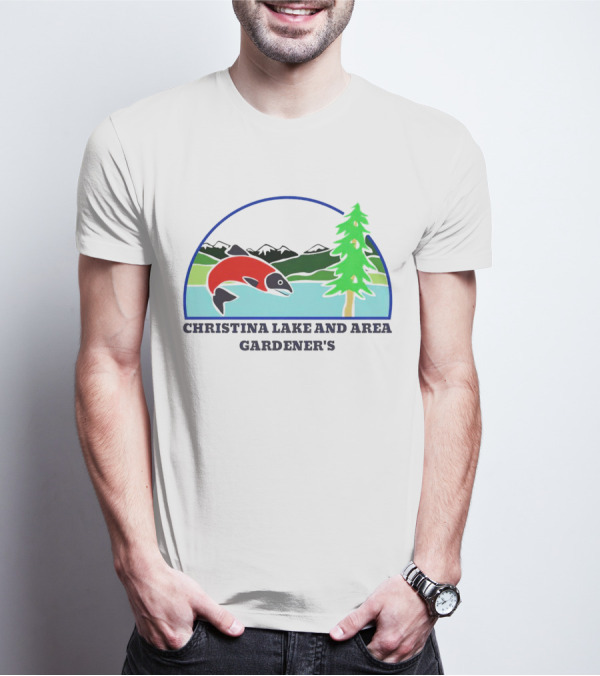 Christina Lake And Area Gardener’s Salmon And Evergreen Landscape T-Shirt